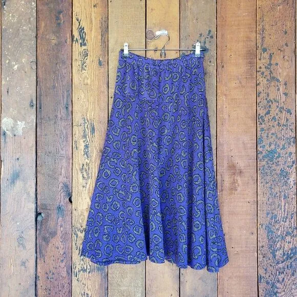 Vintage Vermillion 1960/1970's Purple Animal Print Sweater/Skirt Set