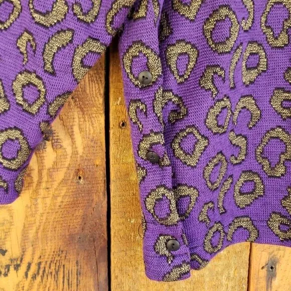 Vintage Vermillion 1960/1970's Purple Animal Print Sweater/Skirt Set