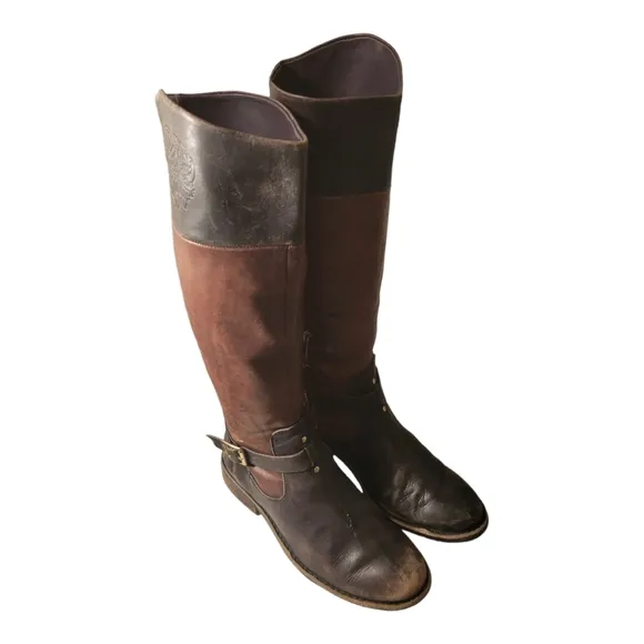 Vintage Vince Camuto Tall Genuine Leather Boots/ Size 8 B Zipper Knee High Boots