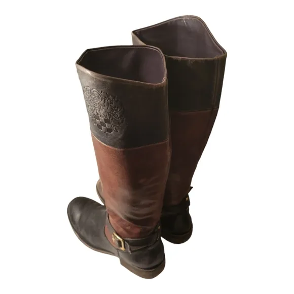 Vintage Vince Camuto Tall Genuine Leather Boots/ Size 8 B Zipper Knee High Boots