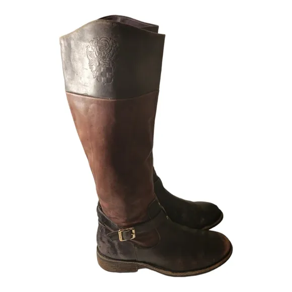 Vintage Vince Camuto Tall Genuine Leather Boots/ Size 8 B Zipper Knee High Boots