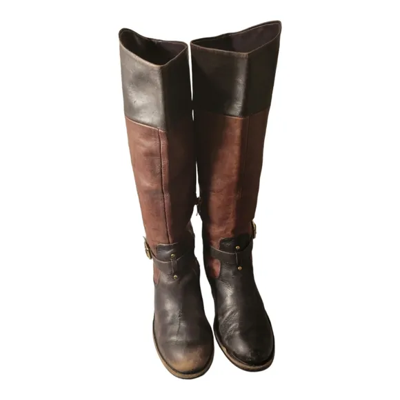 Vintage Vince Camuto Tall Genuine Leather Boots/ Size 8 B Zipper Knee High Boots