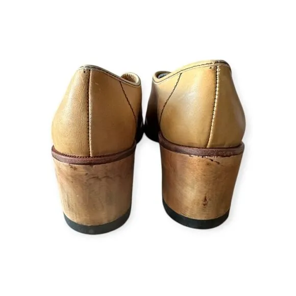 Vintage Womens Buskens Leather Monk Strap Shoes, Size 8 1/2 M, Deadstock