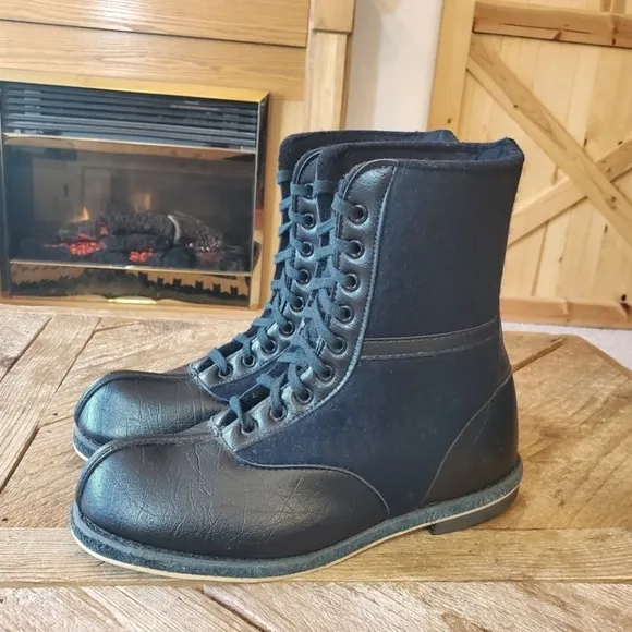 Vintage Wool Felt 1940s Boots - Step a Long Sole Men's size 7