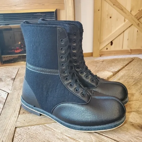 Vintage Wool Felt 1940s Boots - Step a Long Sole Men's size 7