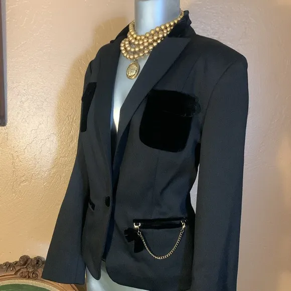 Vintage Worth Blazer With Velvet Details.  Sz M