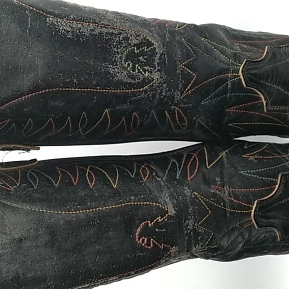 Vintage Wrangler cowboy 🤠 boots 👢 black 7.5D womans