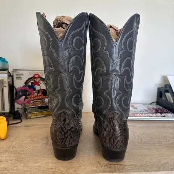 Vintage Wrangler Teju Lizard Western Cowboy Boots Size 11D
