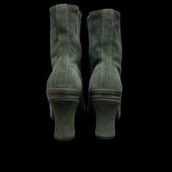 Vintage Y2K‎ Bakers Green Suede Leather Lace Up Granny Combat  Boots Womens 9