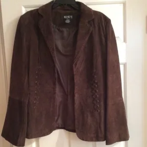 Vintage Y2K Brown suede boho jacket FestivaL!!  FINAL