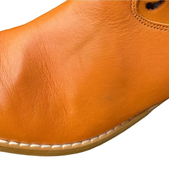 Vintage Y2K Cowgirl Boots BLT Santa Barbara Leather NWT Orange Pointed Toe