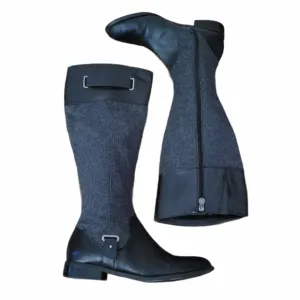 Vintage Y2K Etienne Aigner Leather and Wool Riding Boots