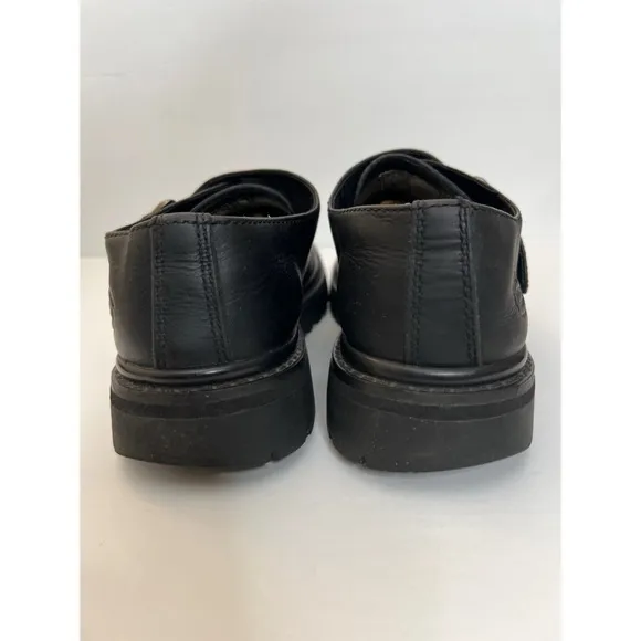 Vintage Y2K Skechers Black Leather Chunky Buckle  Lug Soles Shoes Sz 8 M…