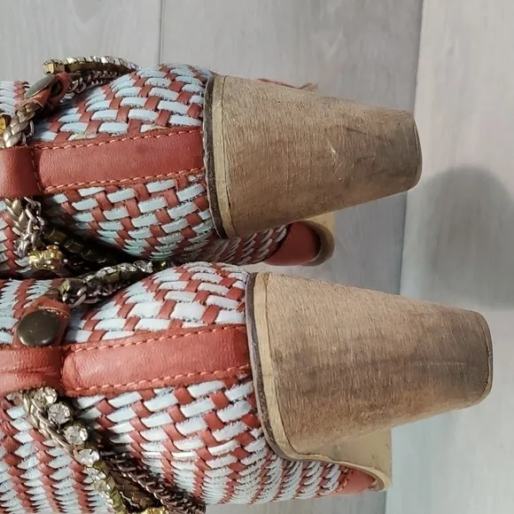 Vintage Y2K Womens Barbie Western Boho Gypsy custom Boots Leather sz38/7