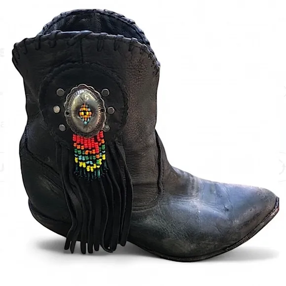 Vintage Zodiac Black Leather Boots