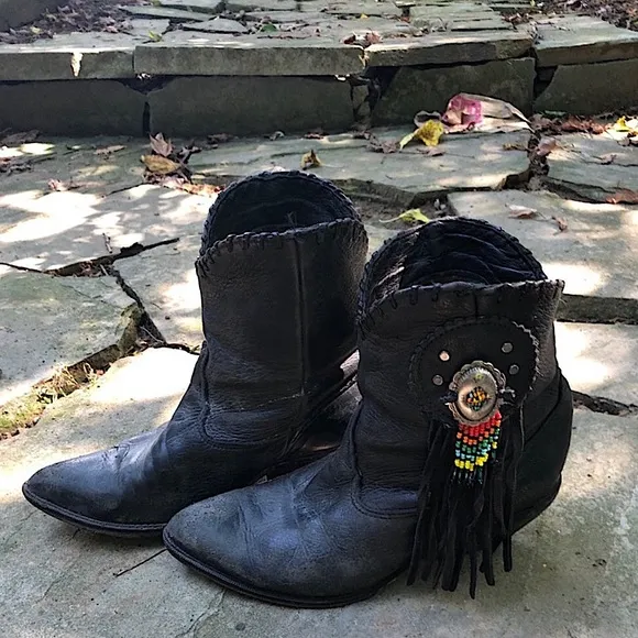 Vintage Zodiac Black Leather Boots