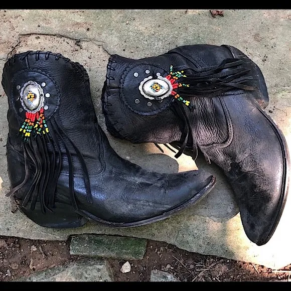 Vintage Zodiac Black Leather Boots