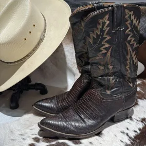 Vintage Justin Boots Leather Snake Skin registered 09036 A15