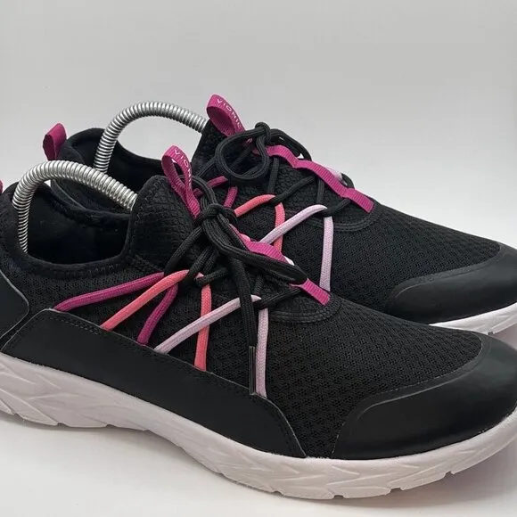 Vionic Brisk Zeliya Black Pink Textile Synthetic Womens Low Top Sneakers Size 10