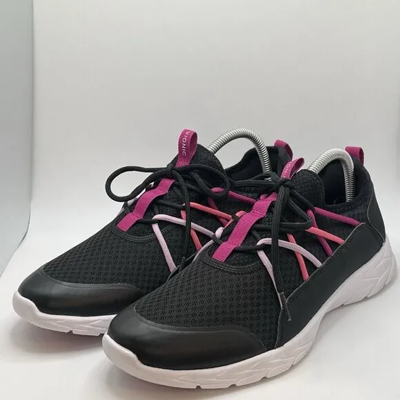 Vionic Brisk Zeliya Black Pink Textile Synthetic Womens Low Top Sneakers Size 10