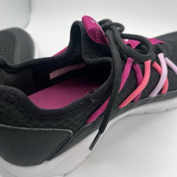 Vionic Brisk Zeliya Black Pink Textile Synthetic Womens Low Top Sneakers Size 10
