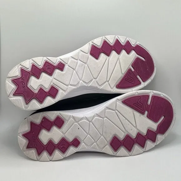 Vionic Brisk Zeliya Black Pink Textile Synthetic Womens Low Top Sneakers Size 10