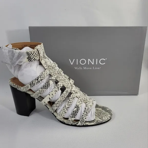 Vionic Sami Snake Print Heel Shoes Sz 9.5