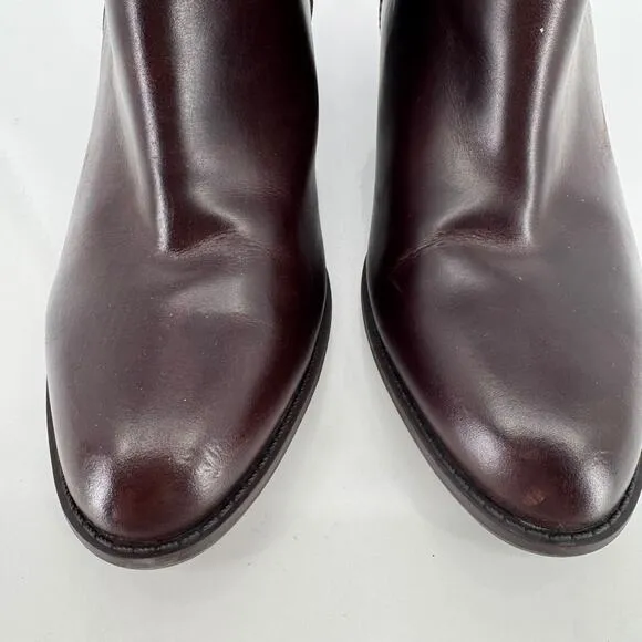 Vionic Upright Madeline Water Resistant Brown Leater Ankle Boots Sz 8.5 Boho