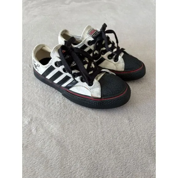 Vision Street Wear Duane Peters Low Top Punk Rock Shoes - Size‎ 4 - White/black