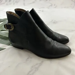 Vittorio Ricci Womens Vintage 90s Ankle Boots Size 8.5 Black Leather Point Toe