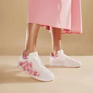 VIVAIA Floral‎ Canvas Sneakers White Pink Casual Comfort Women's size EU/39 US/8