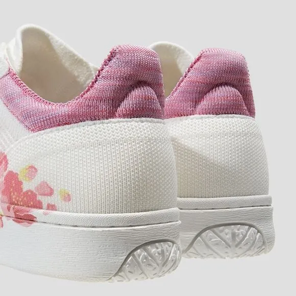 VIVAIA Floral‎ Canvas Sneakers White Pink Casual Comfort Women's size EU/39 US/8