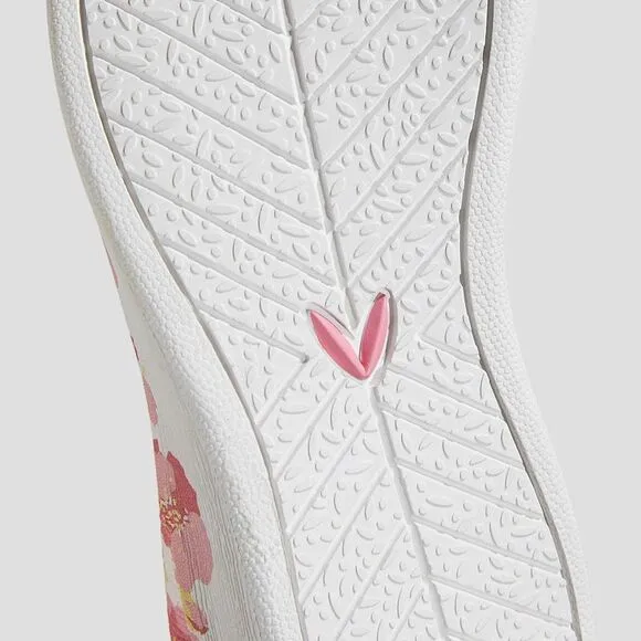 VIVAIA Floral‎ Canvas Sneakers White Pink Casual Comfort Women's size EU/39 US/8