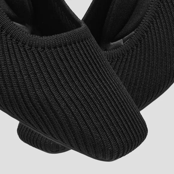 VIVAIA Square Toe Chunky Heels Melody Pro Black Size 42 US 10.5 Minimalist Work
