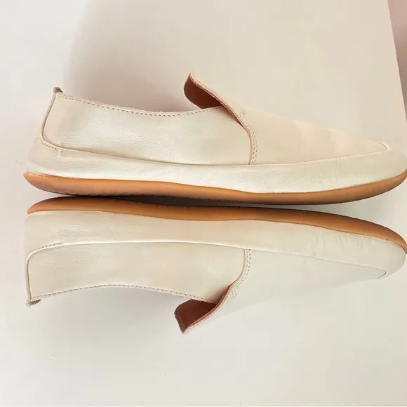 Vivo Barefoot OPANKA II off-white Leather loafers slip-ons comfort shoes 41 10