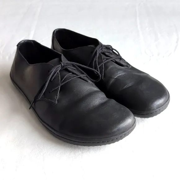 Vivo Barefoot RA II Black Leather Lace up Comfort Shoes Men's Size 44m