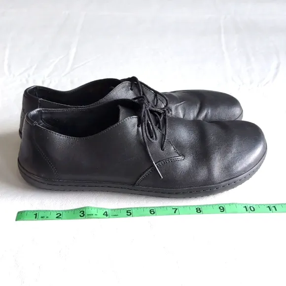 Vivo Barefoot RA II Black Leather Lace up Comfort Shoes Men's Size 44m