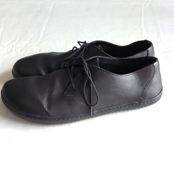 Vivo Barefoot RA II Black Leather Lace up Comfort Shoes Men's Size 44m
