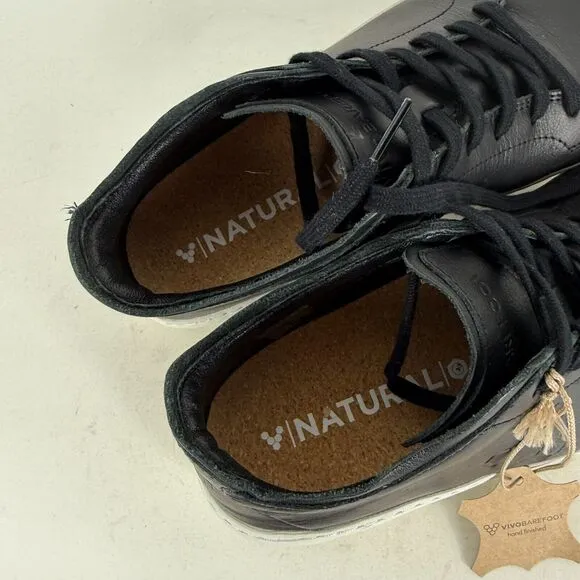 Vivobarefoot Geo Court III Sneakers Women's 6 Black Leather Athletic Shoes