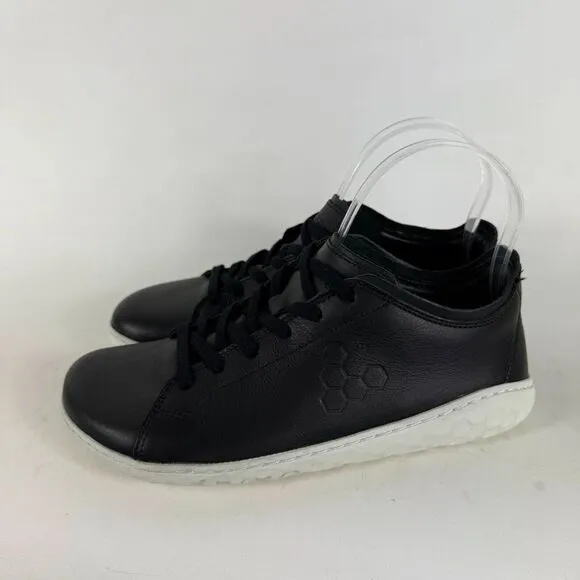 Vivobarefoot Geo Court III Sneakers Women's 6 Black Leather Athletic Shoes