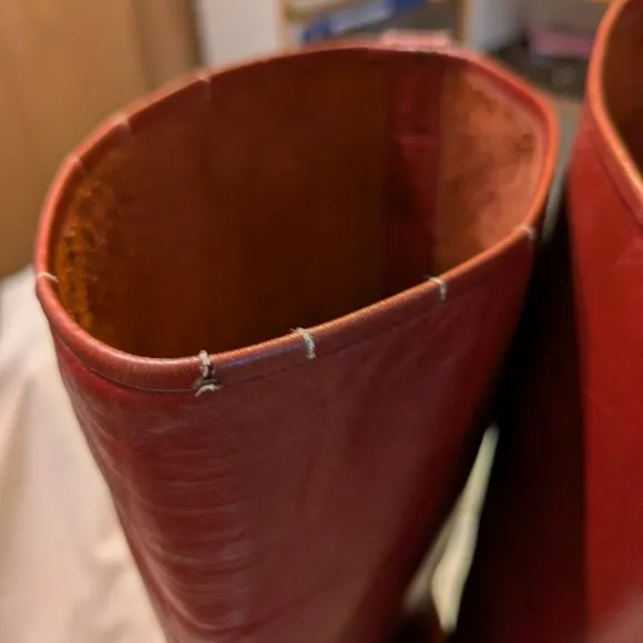 Vntg Knee Length Leather Riding Boots
