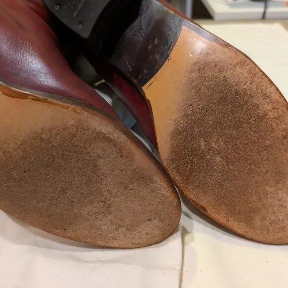 Vntg Knee Length Leather Riding Boots