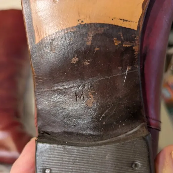 Vntg Knee Length Leather Riding Boots