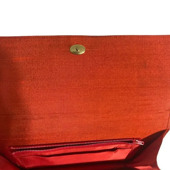 Vtg‎ 60s Handmade Pencil Dress Jacket Red Orange Silk Shoes Purse XS READ
