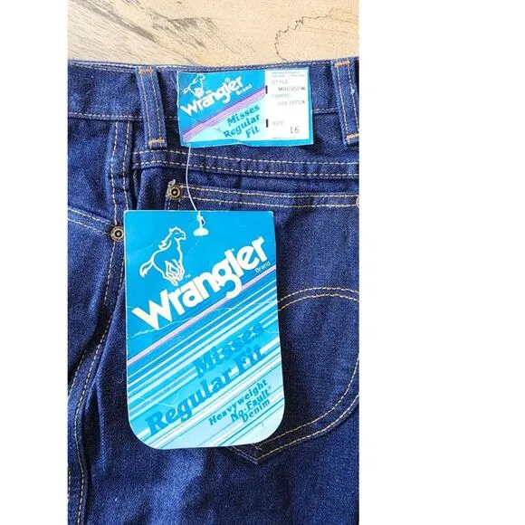 VTG 80's NWT Wrangler Deadstock Regular Fit Denim Jeans Size 16