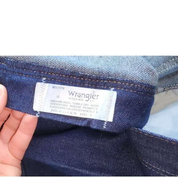 VTG 80's NWT Wrangler Deadstock Regular Fit Denim Jeans Size 16