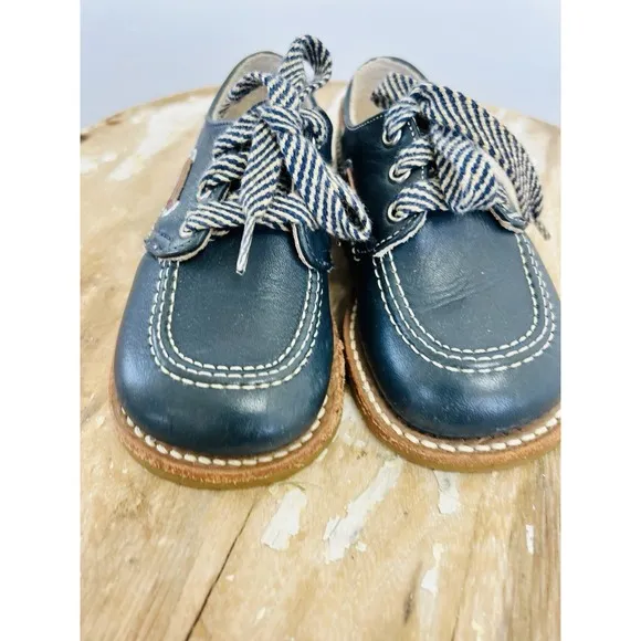 VTG Childs Stride 60s 70s Leather Dress Shoes Toddler Made In USA Size 5 1/2 D