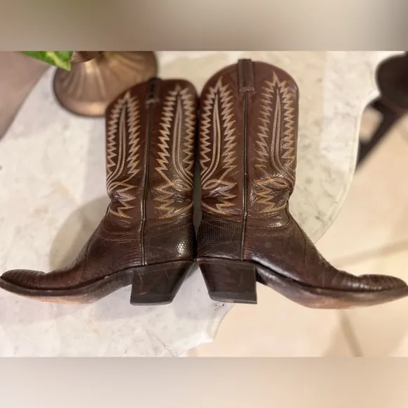 VTG Dan Post Women's Teju Lizard Exotic Boots Sz 6 A