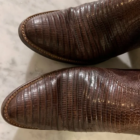 VTG Dan Post Women's Teju Lizard Exotic Boots Sz 6 A