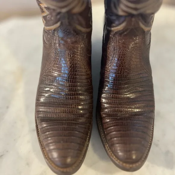 VTG Dan Post Women's Teju Lizard Exotic Boots Sz 6 A